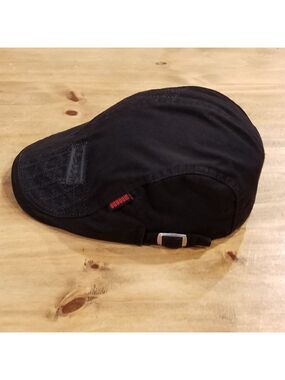 Voboom Flat Cap Black Adjustable Newsboy Paddy